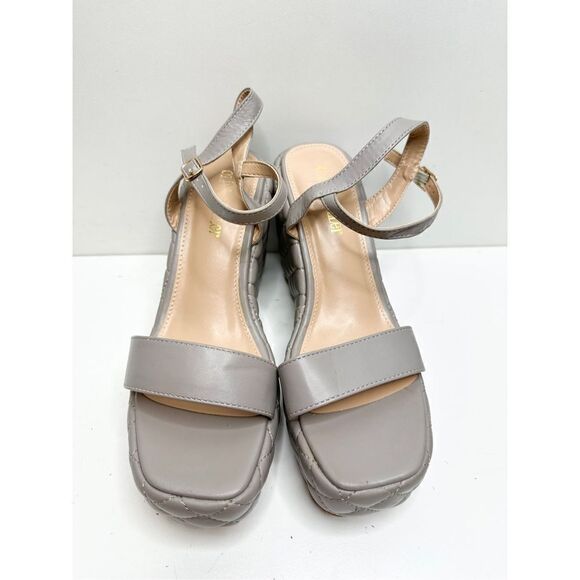Olivia Miller Sandals Womens Size 9 Gray Open Toe Wedges - Picture 5 of 10